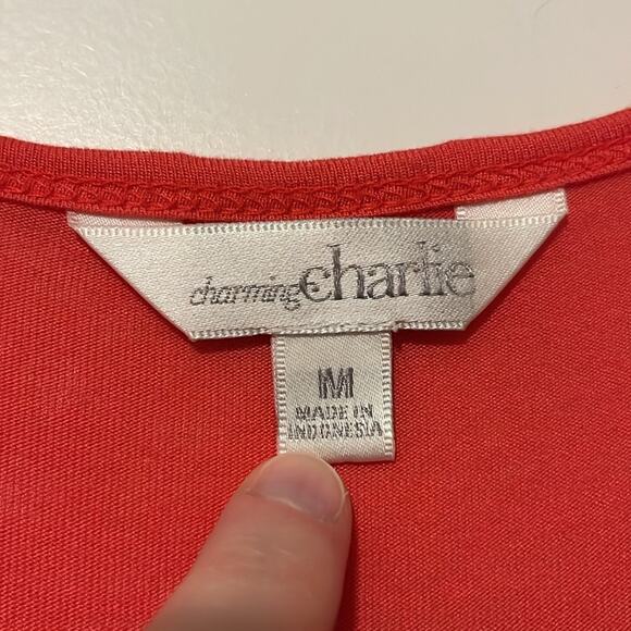 Charming Charlie Short Sleeve Coral Top - Picture 7 of 9
